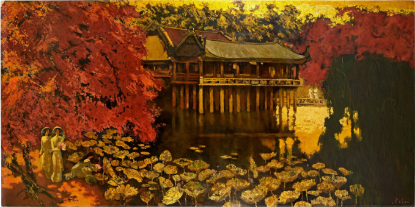 Ảnh của Cảnh hoàng hôn trong đầm sen